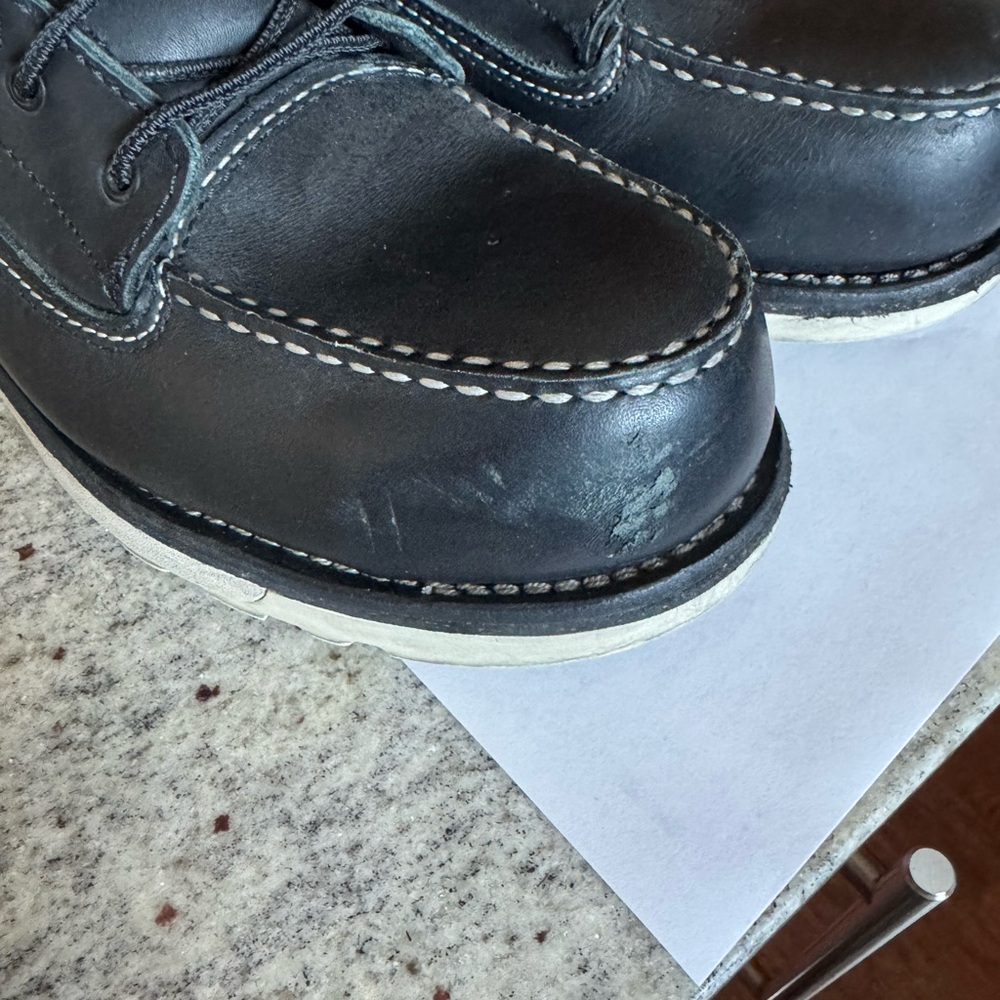 Black Women’s  Lace-Up Leather Work Boots - Picture 9 of 9